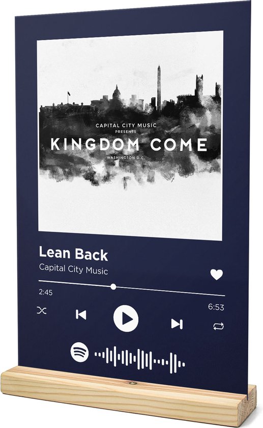 Songr Spotify Muziek Bordje Lean Back Capital City Music 20x30