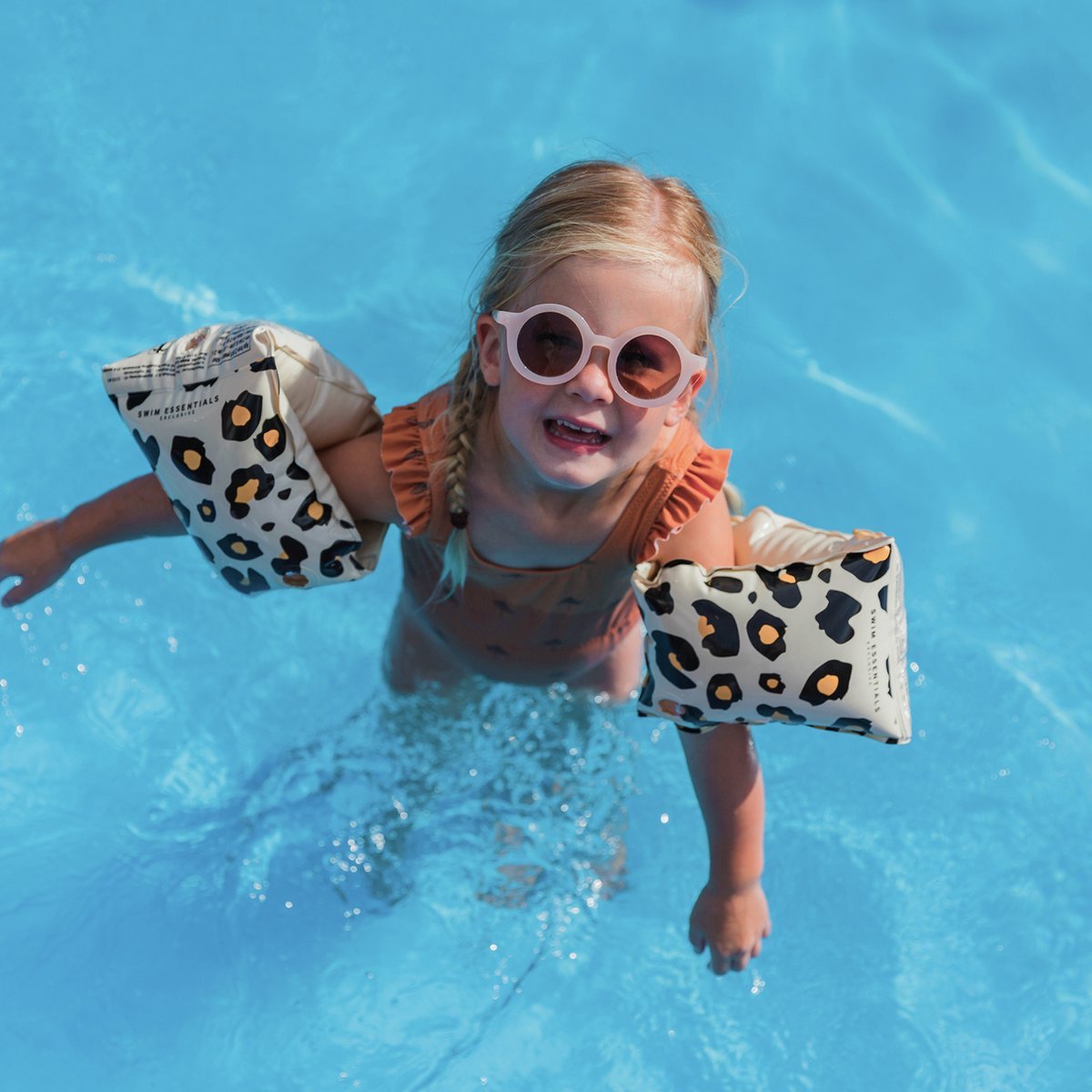 Swim Essentials Brassards de nage enfant panthère beige 0-2 ans