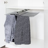 Eleganca Cintre Cintres pour pantalons - Cintre pour pantalons - Porte-pantalons extensible - Chrome - 20 supports - 47,5x69x8,5 cm