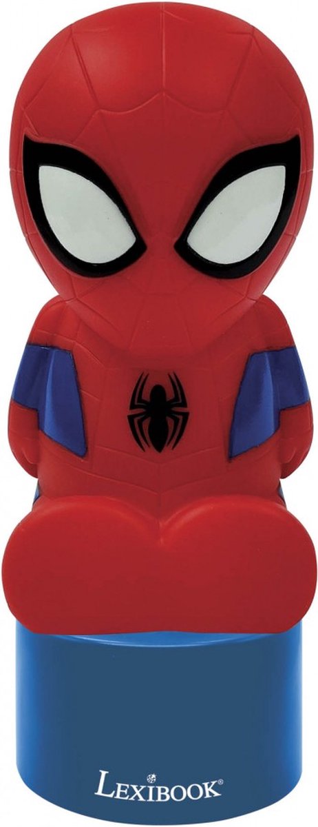 Lexibook Spiderman Nachtlampje en Luidspreker voor de kinderkamer. kleurverandering. zacht licht. werkt op batterijen. Blauw/Rood. NS01SP