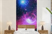 Behang - Fotobehang Heelal - Planeten - Roze - Jongens - Meisjes - Kinderen - Breedte 120 cm x hoogte 240 cm