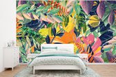 Behang - Fotobehang Bloemen - Jungle - Tropisch - Breedte 375 cm x hoogte 280 cm