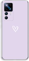 Case Company® - Hoesje geschikt voor Xiaomi 12T Pro hoesje - Klein hartje paars - Soft Cover Telefoonhoesje - Bescherming aan alle Kanten en Schermrand