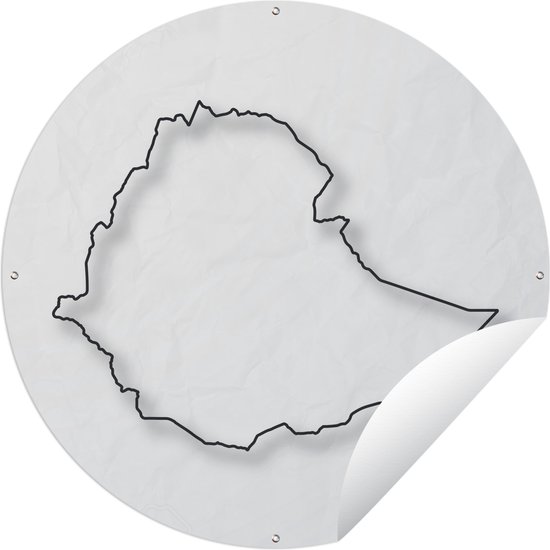 Cercle de jardin dessin du contour de l'Éthiopie - 150x150 cm - Affiche de jardin ronde - Extérieur