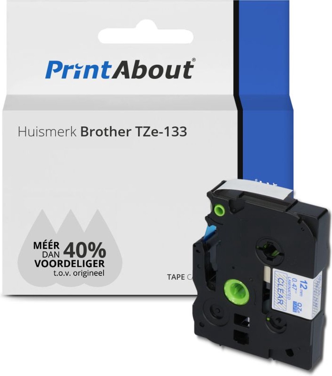 Cassette ruban pour étiqueteuse Brother - L: 12 mm - TZE-334 - Noir