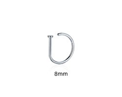 WiseGoods Neuspiercing Nep Dames & Heren - Neusring Zonder Piercen - Piercing Neus Kopen - Sieraad Cadeau RVS Zilver 8mm