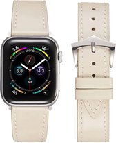 Convient au bracelet Apple Watch 44 mm - Série 1 2 3 4 5 6 7 8 SE Ultra - Bracelet de montre Smartwatch iWatch - 42 mm 44 mm 45 mm 49 mm - Fungus - Cuir PU - Wit