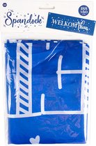 Vlag | Spandoek | Welkom thuis | blauw met witte letters | 188 x 60 cm