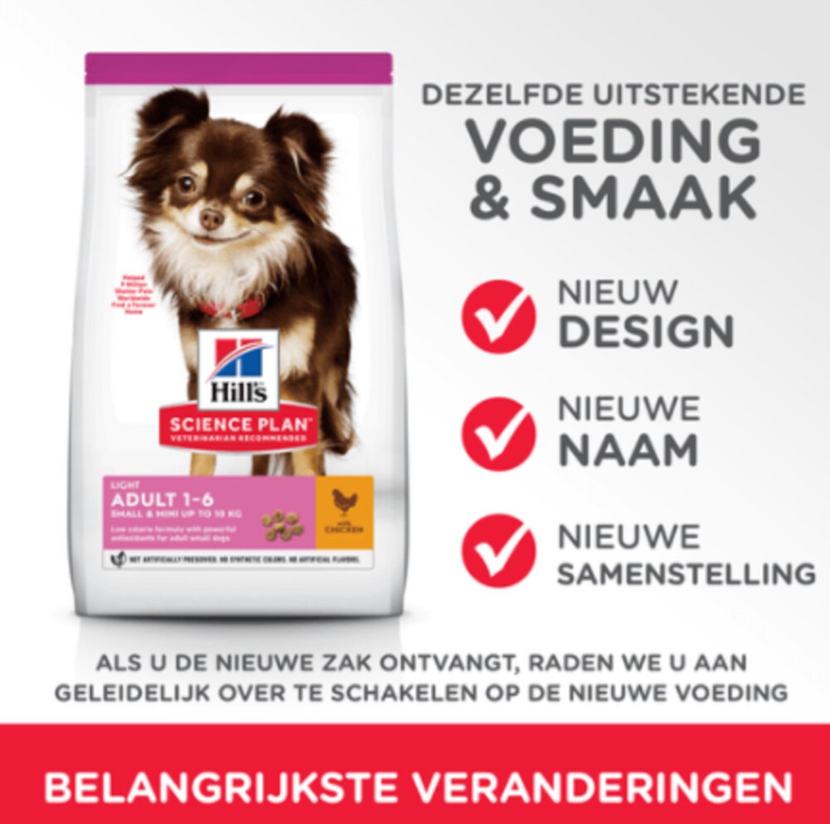 Hill's Canine Adult Light Small & Mini - Hondenvoer - Kip 1.5 kg thumbnail 2