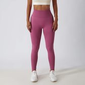 Sportchic - Legging sport femme - Taille haute - Bande élastique - Squatproof - Anti-transpiration - Vêtements de sport femme - Booty Scrunch - Rose - L