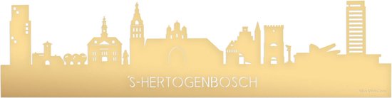 Skyline 's-Hertogenbosch Goud Metallic - 100 cm - Woondecoratie - Wanddecoratie - Meer steden beschikbaar - Woonkamer idee - City Art - Steden kunst - Cadeau voor hem - Cadeau voor haar - Jubileum - Trouwerij - WoodWideCities