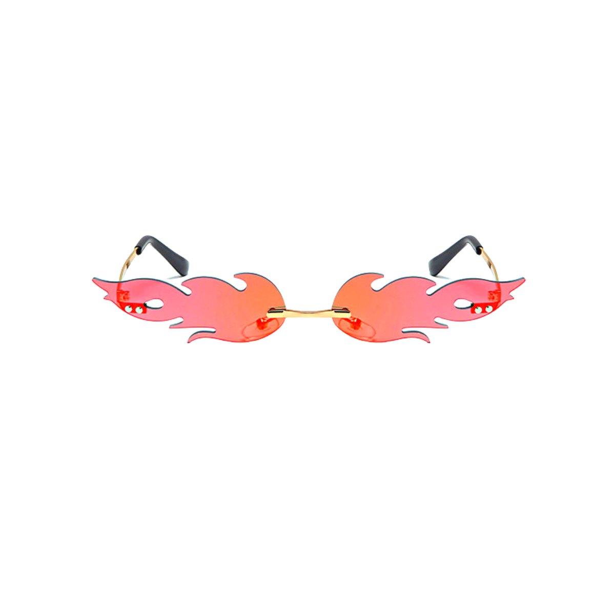 Flame - Vlammen bril - Rood - UV400 - Festival bril / Hippie bril / Rave bril / Techno bril / Feestbril / Caranaval bril