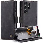 CASEME Samsung Galaxy S23 Ultra hoesje - Wallet Case - Zwart - Caseme
