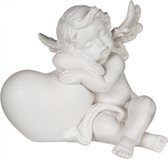 Engel Endormi sur Coeur 11x10cm Chérubin