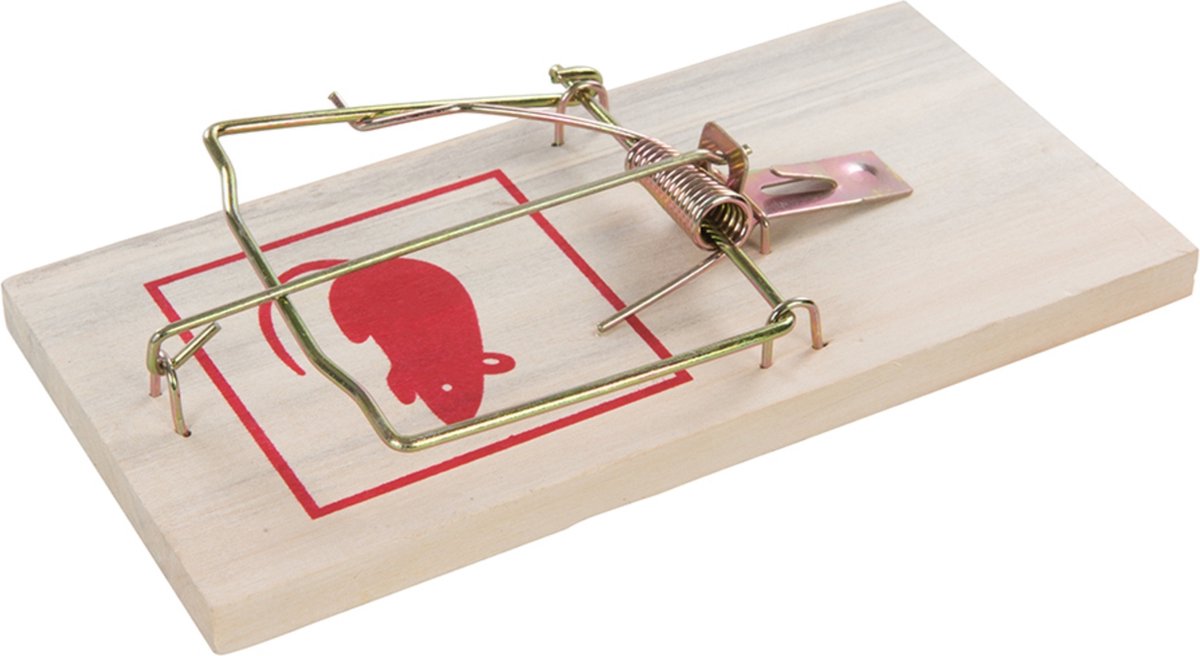 Fixman Klassieke houten rattenval - herbruikbaar - 17,5 cm