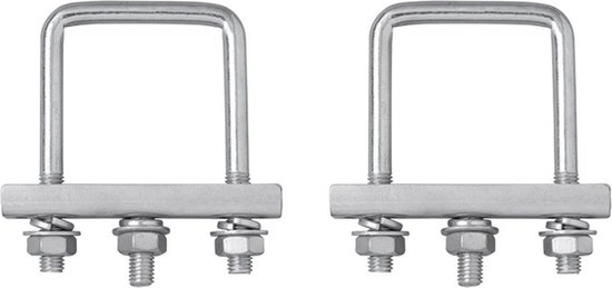 ProPlus U-beugel voor neuswielklem - vierkant 60 mm - set van 2 - thermisch verzinkt - zilver van ProPlus — afbeelding 2