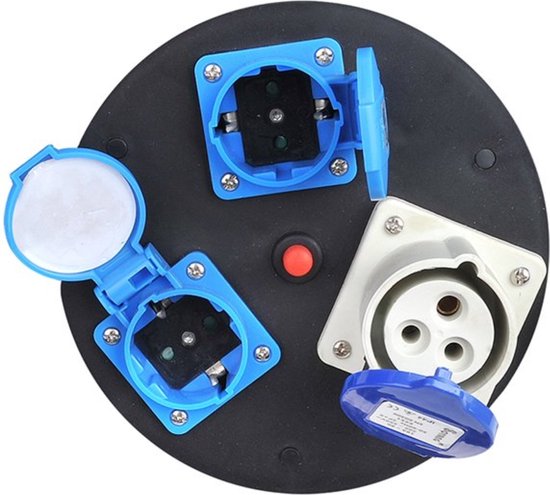 Meister Kabelhaspel H07RN-F3G1,5, IP44-25 m kabel - thermische beveiligingsschakelaar - outdoor/kabelrol met 4 geaarde stopcontacten/kabelbox met verlengkabel/leidingroller met zwengel / 7435880