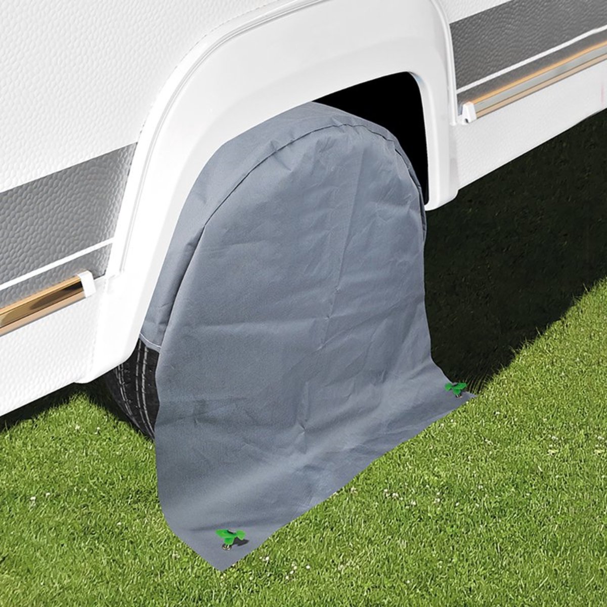 Housse de protection pour pneus de caravane 2x pièces gris