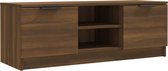 vidaXL - Tv-meubel - 102x35x36,5 - cm - bewerkt - hout - bruin - eikenkleur