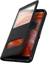 Geschikt voor Nokia 3.1 Plus Vensterhoes met Video Support zwart