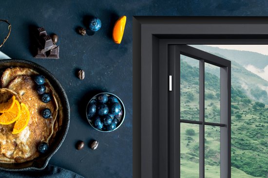 KitchenYeah® Inductie beschermer 81.6x52.7 cm - Doorkijk - Berg - Boom - Kookplaataccessoires - Afdekplaat voor kookplaat - Inductiebeschermer - Inductiemat - Inductieplaat mat