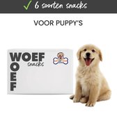 Woef Woef Snacks Hondensnacks Puppy Box - 1.00 KG - Kauwsnacks - Gedroogd vlees - Diverse smaken - Alle honden en alle leeftijden vanaf 2 maanden - Geen toevoegingen