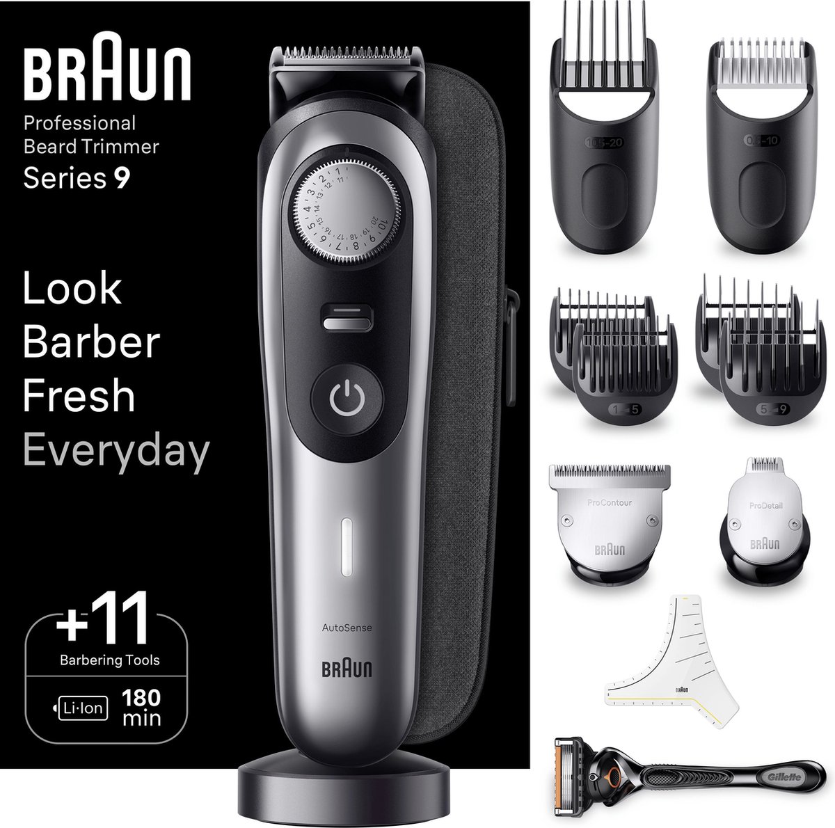 Tondeuse à barbe Braun - Série 9 - BT9440 - Tondeuse avec outils de  coiffure et... | bol