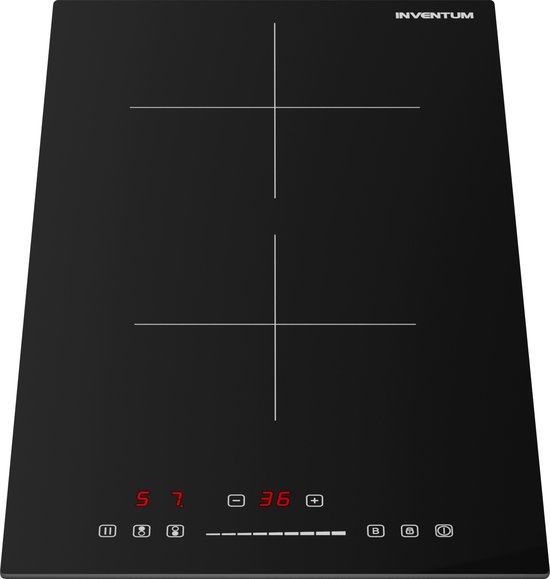 Inventum IKI3008 inbouw inductiekookplaat 30 cm - 1-fase - 2 kookzones - Boost - Timer - Kinderslot - Randloos - Elektrische kookplaat 2 pits - Zwart