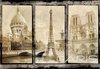 Fotobehang - Vlies Behang - Vintage Collage van Parijs - Retro - Eiffeltoren - Frankrijk - 312 x 219 cm