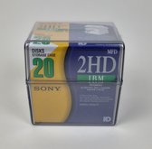 20x Sony 2HD 3,5 inch Diskettes in bewaardoos Double sided / High density