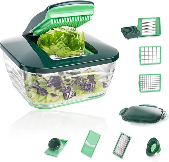 Nicer Dicer Chef Coupe-fruits-Coupe-légumes avec hachoir et mandoline - Vert