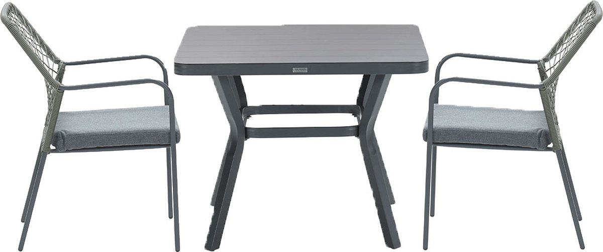 Bol.com Garden Impressions Ross tuinset 3-delig mosgroen - Mina tuintafel 90x90 cm aanbieding