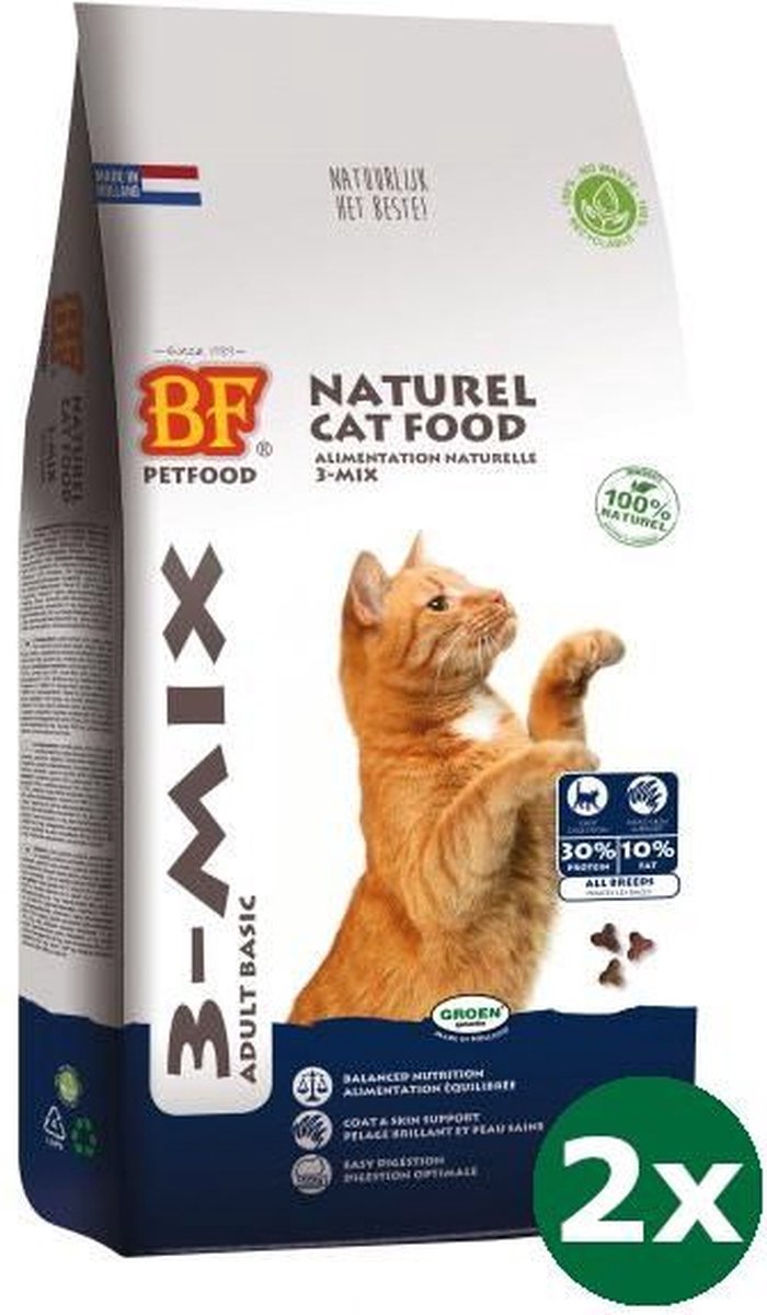 Biofood kattenvoeding kat 3-mix kattenvoer 2x 10 kg