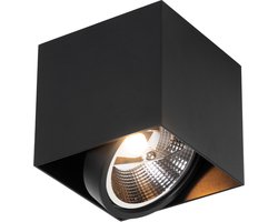 QAZQA Design spot zwart vierkant AR111 - Box