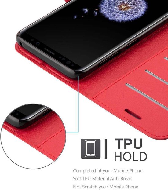 Coque Cadorabo pour Samsung Galaxy S9 PLUS en ROUGE CARMIN - Pochette de protection avec fermeture magnétique