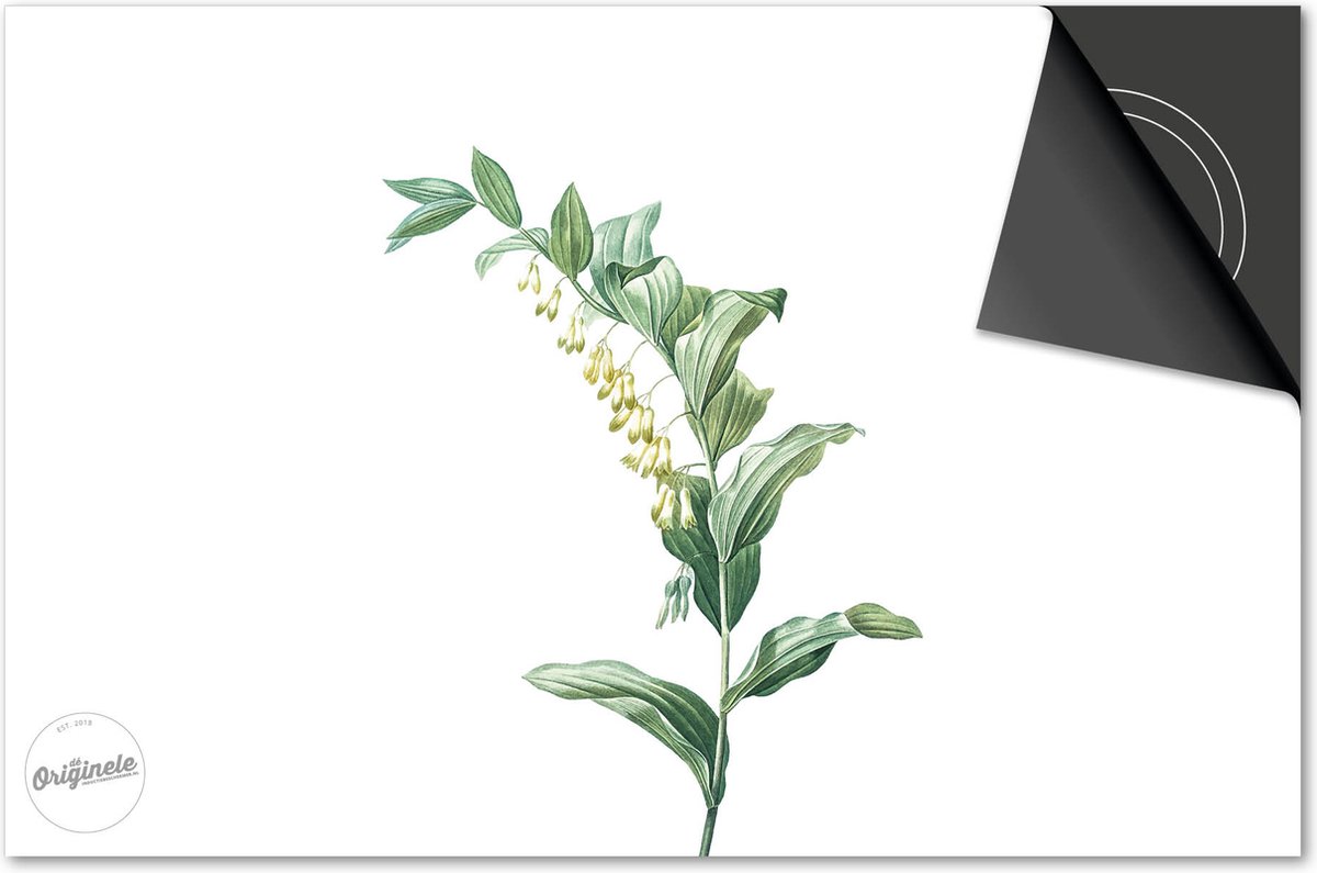 Inductie beschermer 71x52 - afdekplaat inductie mat - Dietrix Kookplaat beschermer - DELUXE - Botanical - Plantje kelkjes