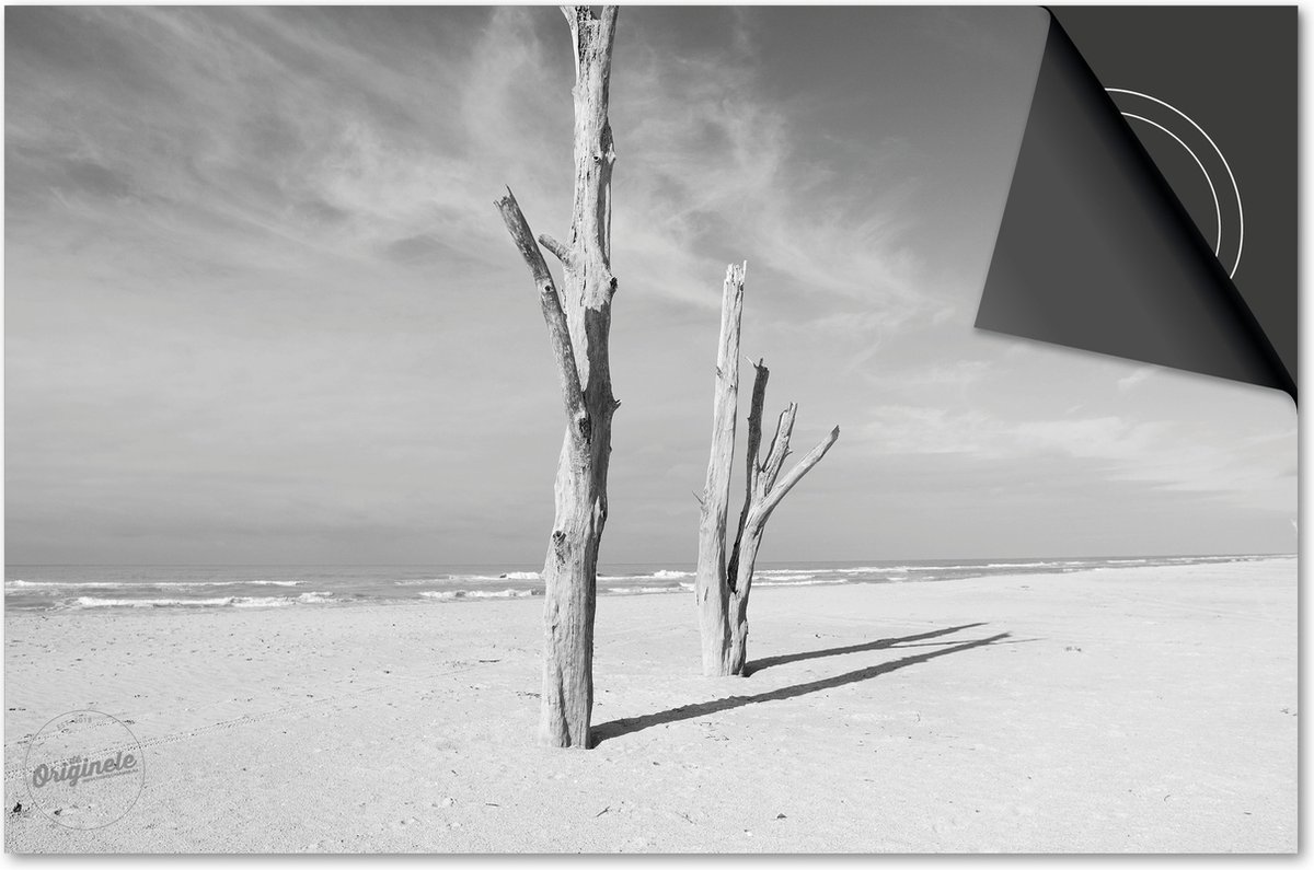 Inductie beschermer 90x52 - afdekplaat inductie mat - Dietrix Kookplaat beschermer - DELUXE - Hout en Boom - Boomstronken op het strand