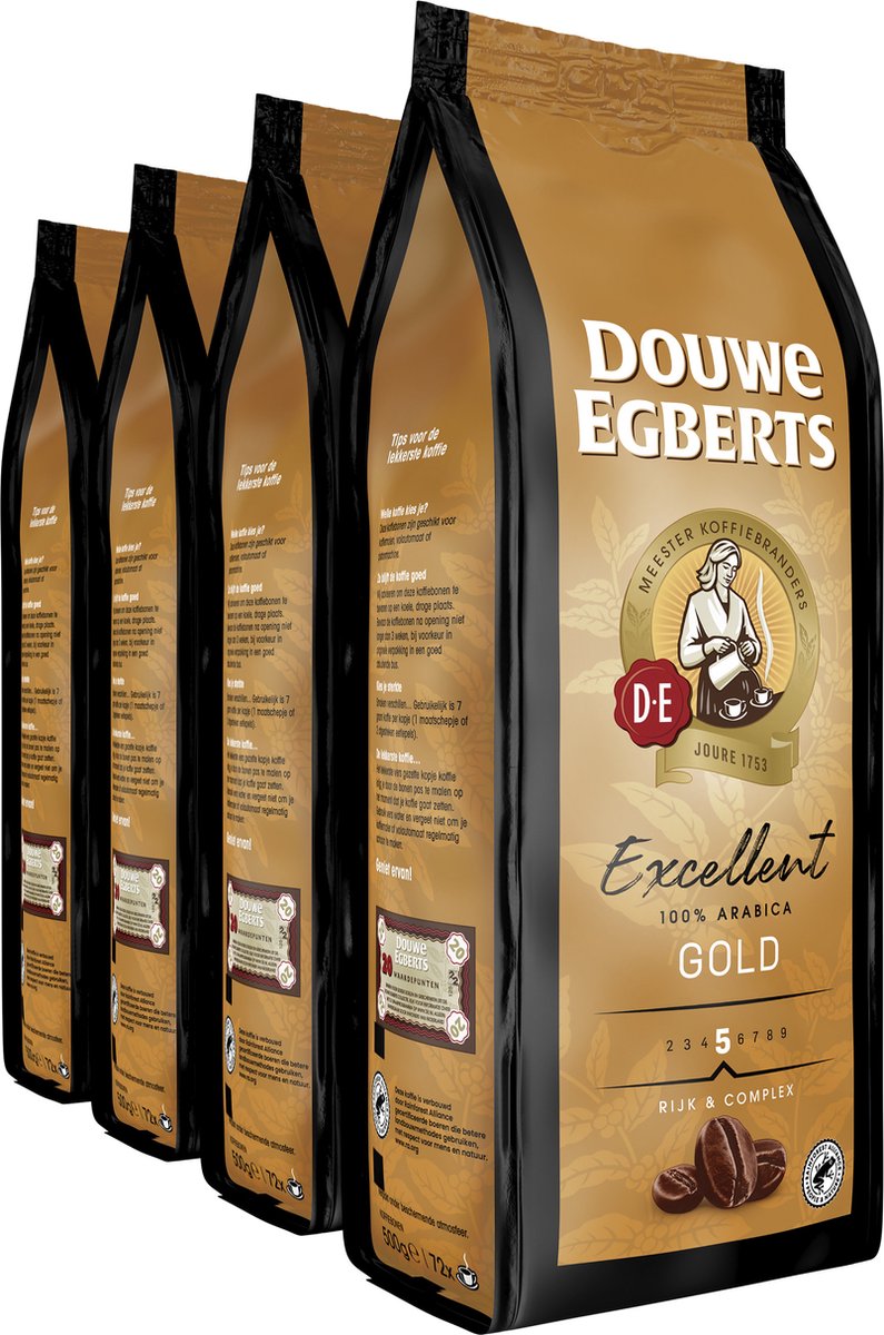 Beïnvloeden Verlengen Somber Douwe Egberts Excellent Gold Koffiebonen - 4 x 500 gram | bol.com