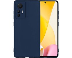 Hoesje - Geschikt voor Xiaomi 12 Lite - Sterk & Shockproof - Siliconen Case - Hoes Cover - Telefoonhoes - Donkerblauw