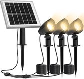 Orion Store - Solar tuinverlichting - tuinverlichting op zonne energie -3-in-1 LED-zonnespots voor tuin en boom: Tuinverlichting op zonne-energie met instelbare kleurtemperaturen - Milieuvriendelijke LED-spots voor het verlichten van uw tuin - LED