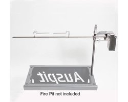 Auspit "The Little Aussie Legend" RVS Set – Autonoom Draaispit & Rotisserie Kit voor Outdoor Barbecue, Camping & Eten | Duurzame, Robuuste BBQ-Kookset