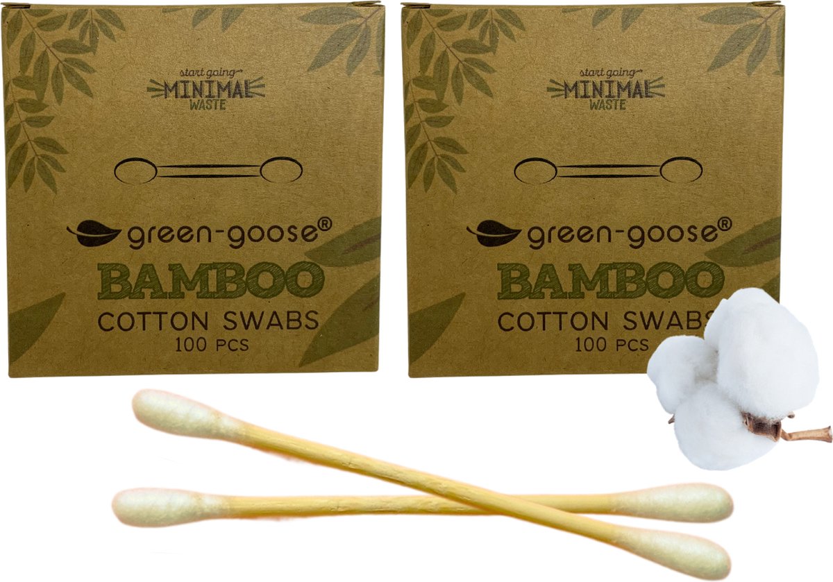 Goedkoopste green-goose® Bamboe Wattenstaafjes | 200 Stuks | Plastic-Free