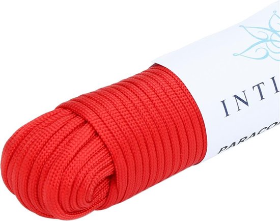Corde outdoor en nylon Intirilife 31m en ROUGE - corde de jardin de 31 mètres de long et 4mm d'épaisseur
