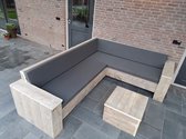 Canapé d'angle échafaudage en bois - Ensemble lounge - Bricolage - Kit canapé d'angle - Buitenwerks 220x220cm