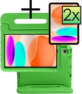 Hoesje Geschikt voor iPad 2022 Hoesje Kinderhoes Shockproof Hoes Kids Case Met 2x Screenprotector - Groen