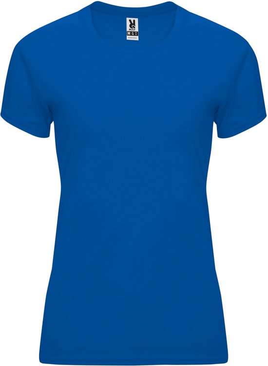 Kobaltblauw dames sportshirt korte mouwen Bahrain merk Roly maat XL