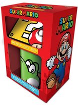 Super Mario - Yoshi - Boîte cadeau - Mug, dessous de verre et porte-clés