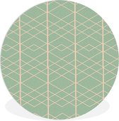 WallCircle - Wandcirkel ⌀ 90 - Patronen - Lijn - Groen - Ronde schilderijen woonkamer - Wandbord rond - Muurdecoratie cirkel - Kamer decoratie binnen - Wanddecoratie muurcirkel - Woonaccessoires
