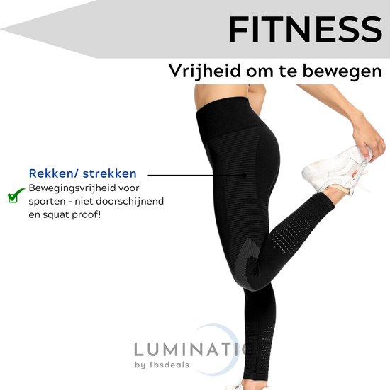 Sportlegging Dames - Fitness Legging - Yoga Legging - High Waist Sport Legging - Anti Cellulite - Shapewear Dames - Push Up - Butt Lifter - Sportkleding Dames - Booty | Luminatic® | Zwart | M