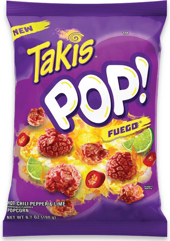 Takis Pop! Fuego ReadyToEat Popcorn Hete Chilipeper en Limoensmaak